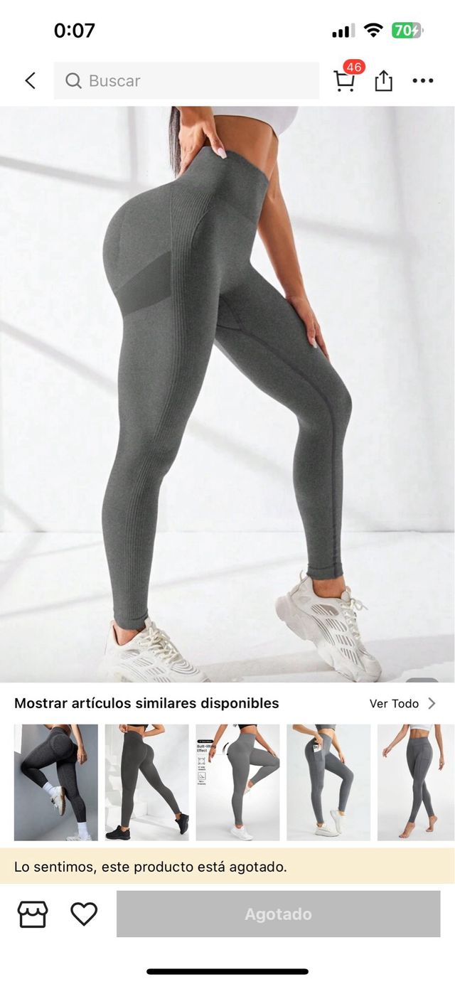 Pantalón deportivo Shein push up gris talla S