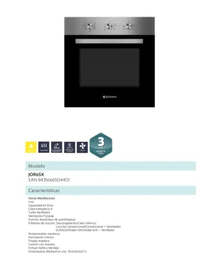 Horno Encastre Johnson JOR65X 60x60cm