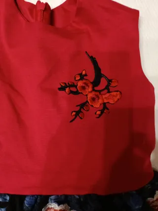 Vestito elegante bambina rosso e nero