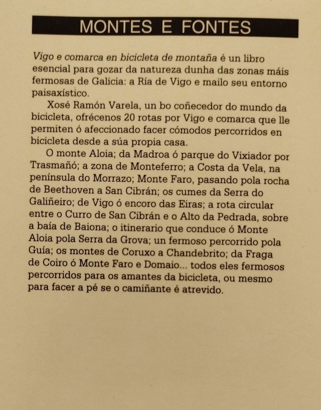 10€ por libro. Guías Xerais (Montes e fontes).