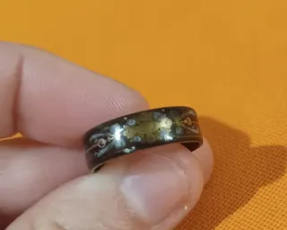 Anello vintage metallo smaltato