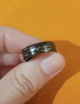 Anello vintage metallo smaltato