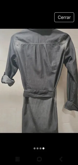 Camisa tejana larga gris