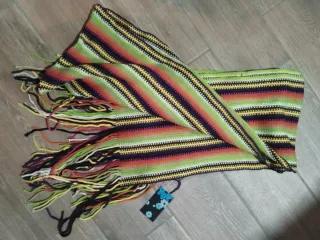 Bufanda unisex larga de rayas multicolor