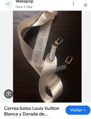 Correa bandolera para bolso  Louis Vuitton blanca