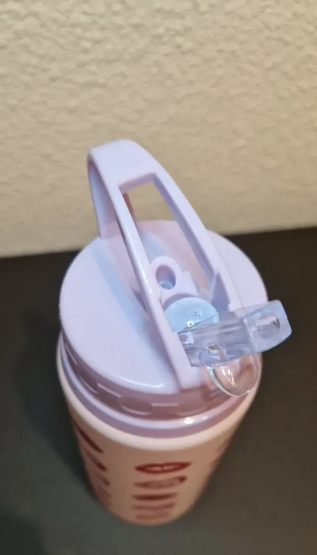 Regalo botella de agua con pajita y labios