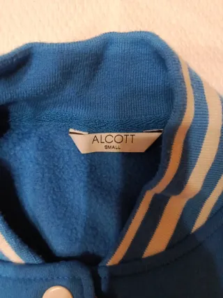 Giubbotto bomber blu e bianco