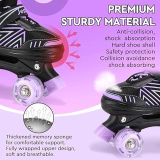 Patines 4 Ruedas Niña Ajustables LED