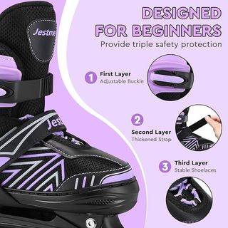 Patines 4 Ruedas Niña Ajustables LED