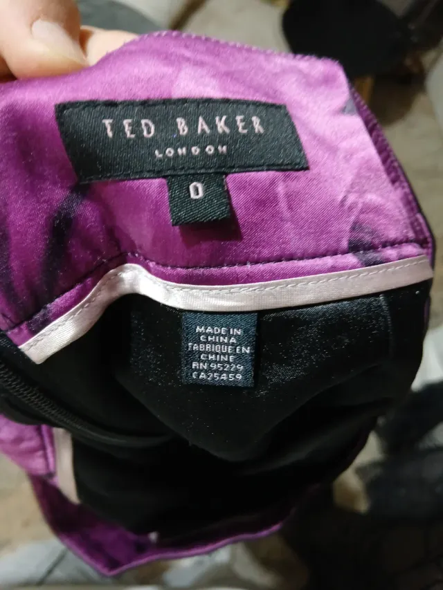 Falda Ted Baker Talla 0 Morado Negro