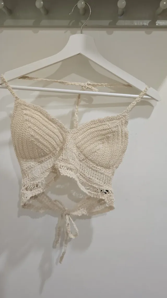 Top Crochet Beige Talla Única