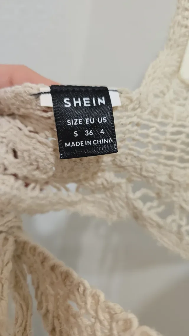 Top Crochet Beige Talla Única