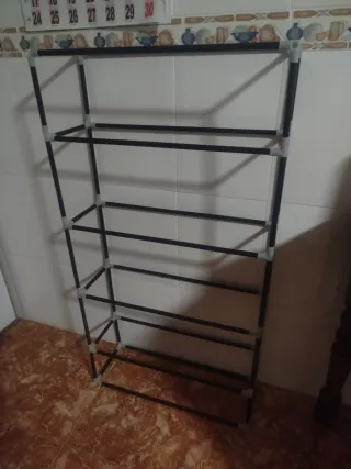 Zapatero/Estantería Modular Negra 5 Niveles