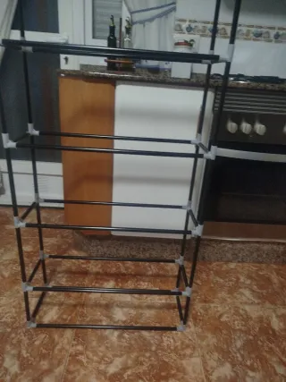 Zapatero/Estantería Modular Negra 5 Niveles