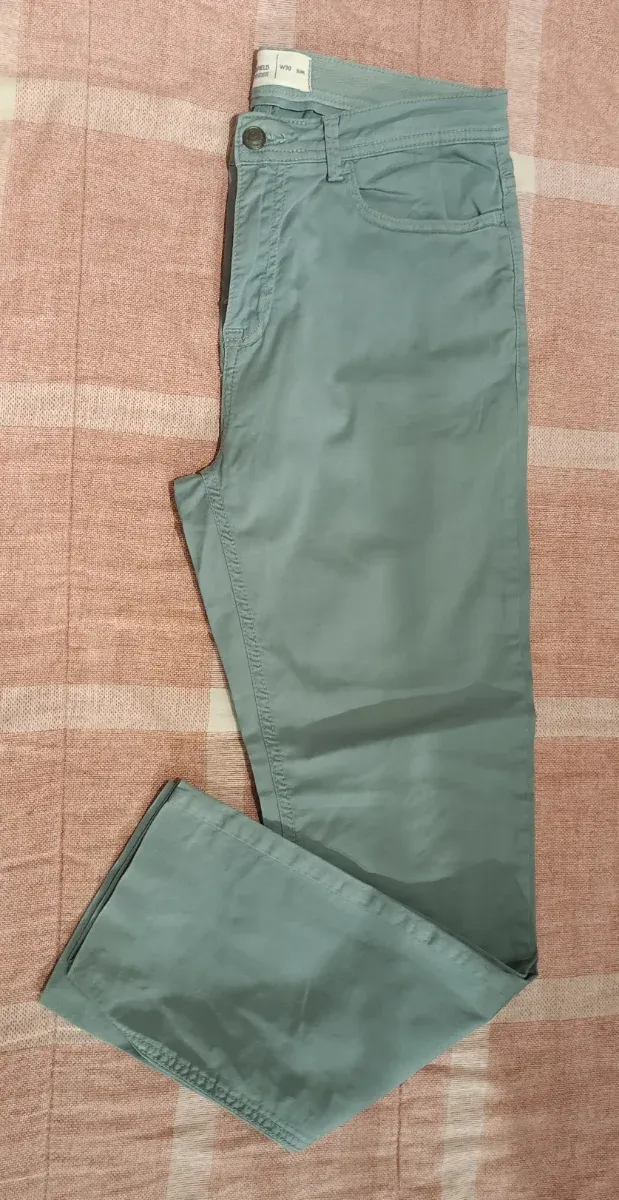 Pantalón mujer Springfield verde azulado