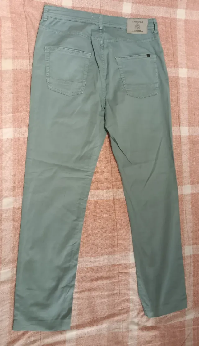 Pantalón mujer Springfield verde azulado