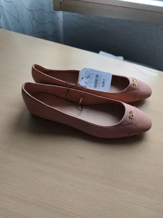 Manoletinas Sfera Talla 38 Rosa y Dorado