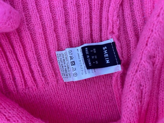 Jersey crop top Shein rosa talla S