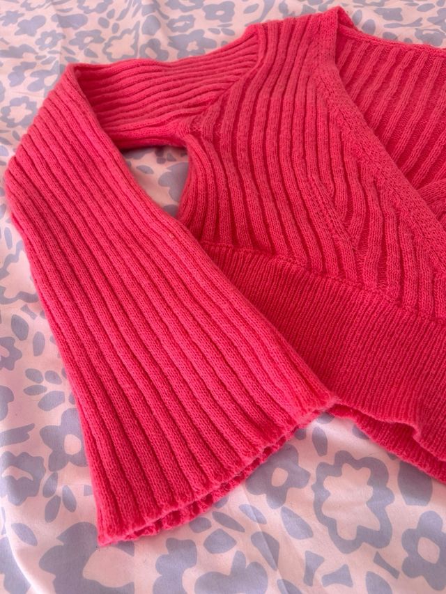 Jersey crop top Shein rosa talla S