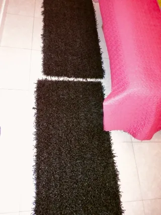 2 Alfombras Negras Pelo Largo