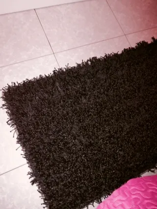 2 Alfombras Negras Pelo Largo