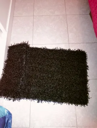 2 Alfombras Negras Pelo Largo