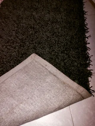 2 Alfombras Negras Pelo Largo