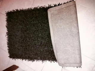 2 Alfombras Negras Pelo Largo