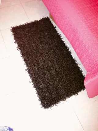2 Alfombras Negras Pelo Largo