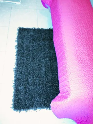 2 Alfombras Negras Pelo Largo