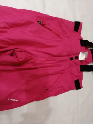 Pantaloni sci fucsia con bretelle