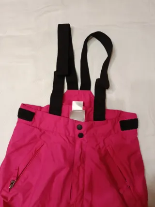 Pantaloni sci fucsia con bretelle