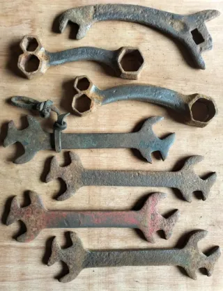 Lote llaves fijas agrícolas industriales antiguas