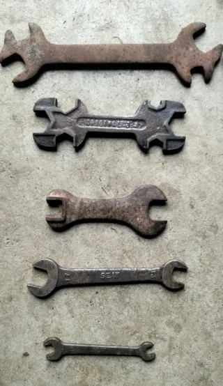 Lote llaves fijas agrícolas industriales antiguas