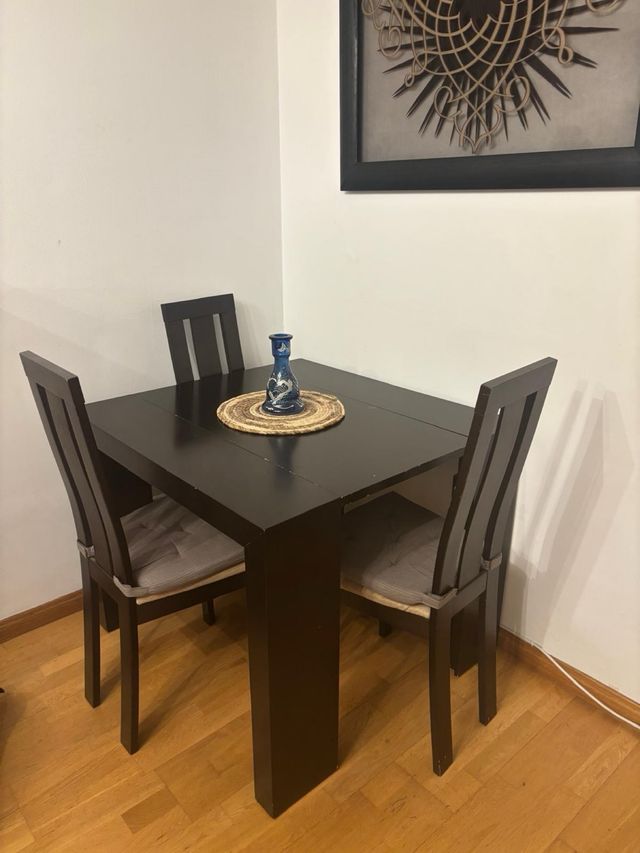 Mueble Salón Madera y Cristal y mesa de salón