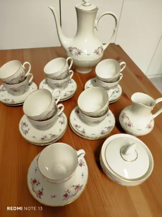 Juego de café porcelana vintage floral