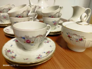 Juego de café porcelana vintage floral