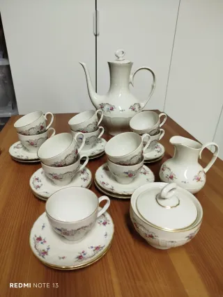 Juego de café porcelana vintage floral