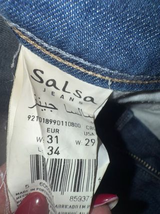 Pantalón vaquero Salsa corte recto azul