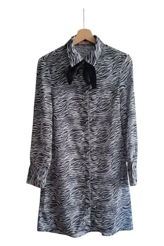 Vestido camisero Kling estampado cebra