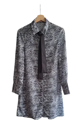Vestido camisero Kling estampado cebra