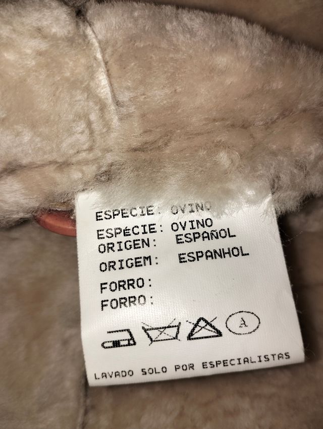 Abrigo de piel ovino beige/marrón