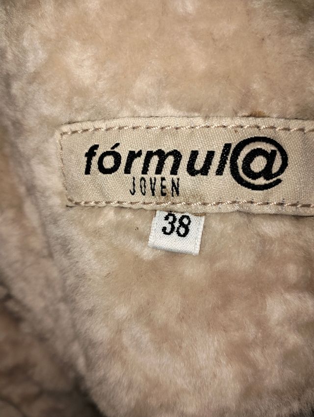 Abrigo de piel ovino beige/marrón