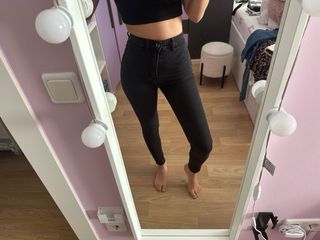 Pantalón pitillo negro Pull&Bear