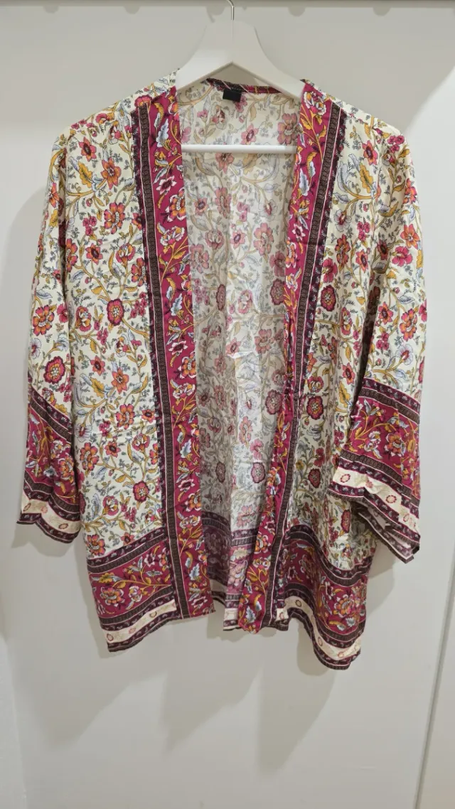 Kimono estampado multicolor talla única