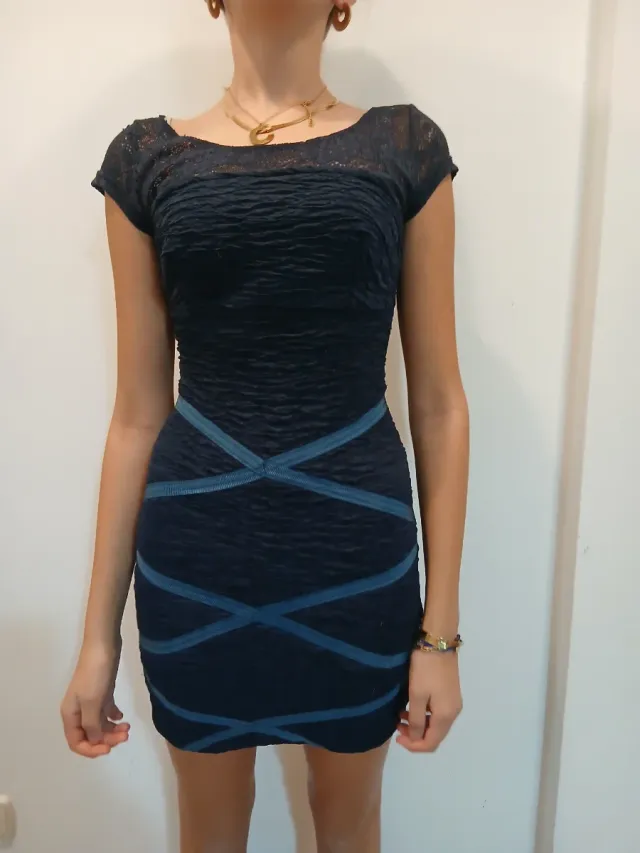 Vestido azul con textura