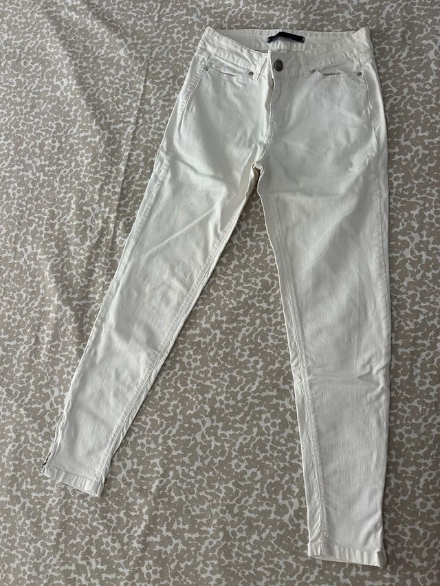 Vaqueros Zara Blancos Talla XS