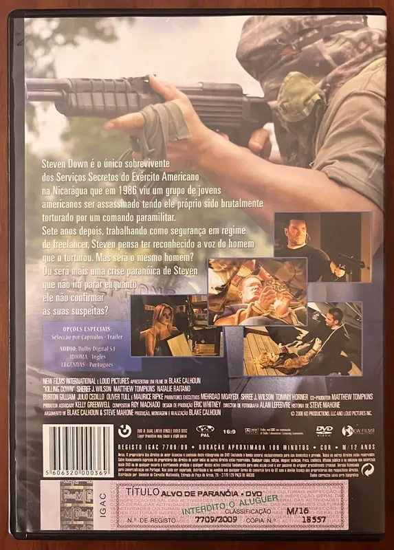 DVD "Alvo de Paranóia - Killing Down"