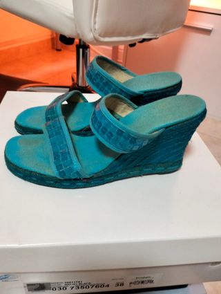 Zapatos de plataforma azul