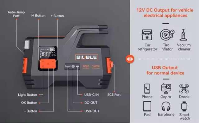 Arrancador Coche 4500A 26800mAh Nuevo